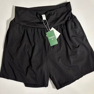 HALARA Women's High Waist Black Shorts